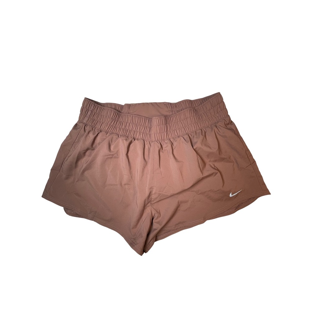 Nike Dri-FIT Women Running Shorts Mauve‎ Pink Elastic Waist Athletic Size L